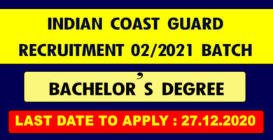 Indian Coast Guard Recruitment 2021 Batch