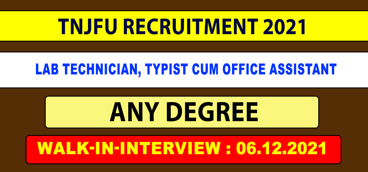 TNJFU Recruitment 2021