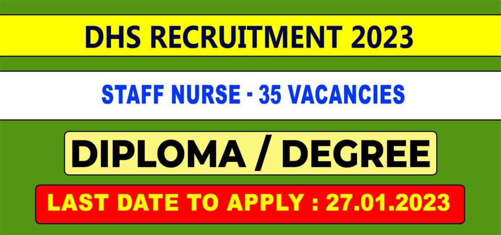 Chengalpattu DHS Staff Nurse Recruitment 2023 contract job