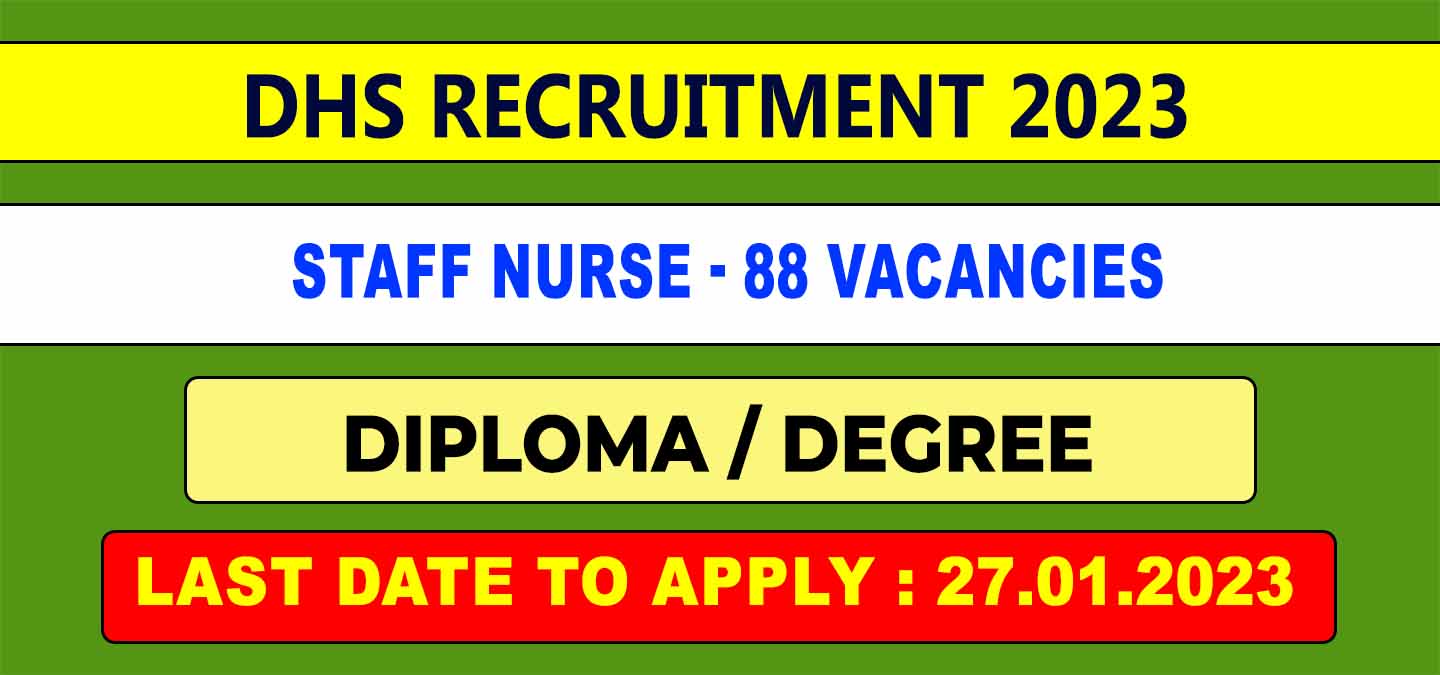 Madurai DHS Staff Nurse Recruitment 2023