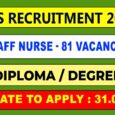 Tiruvarur DHS Staff Nurse Recruitment 2023