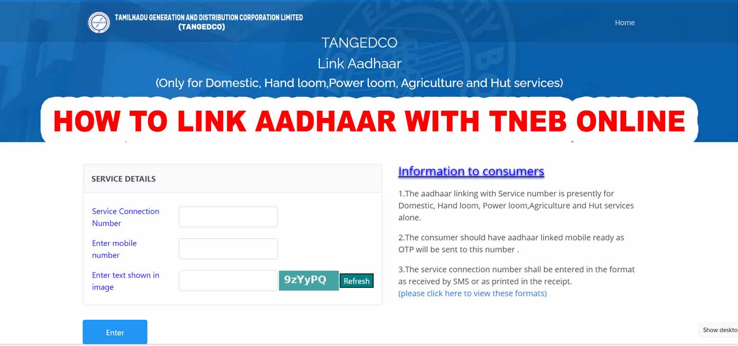 How to Link Aadhaar with TNEB Online