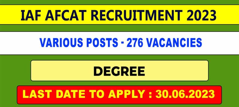 IAF AFCAT Recruitment 2023 vacancies 276