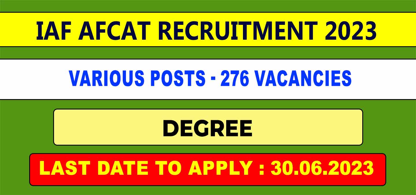 IAF AFCAT Recruitment 2023 vacancies 276