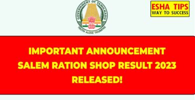 Salem Ration Shop Result 2023 Released