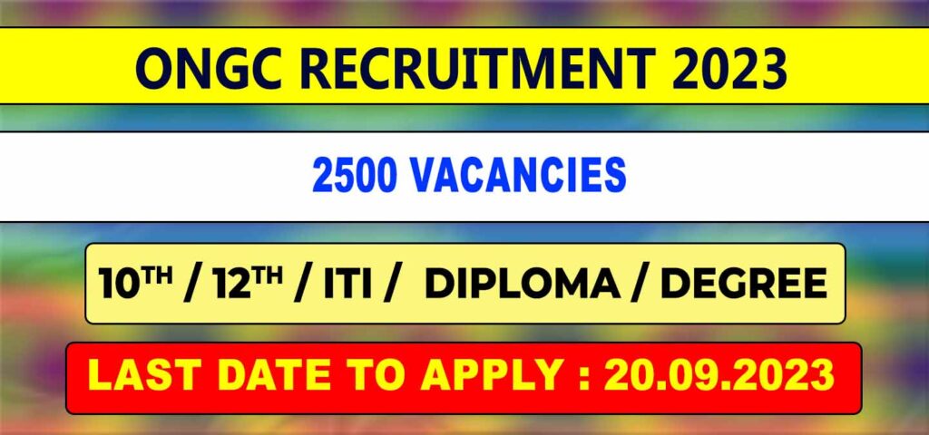 ONGC Apprentice Recruitment 2023 vacancies 2500