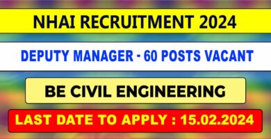 NHAI Recruitment 2024 60 deputy manager posts