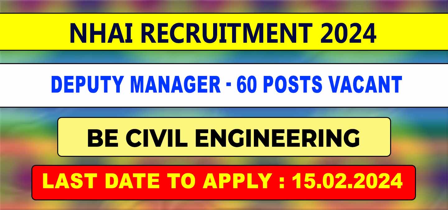 NHAI Recruitment 2024 60 deputy manager posts