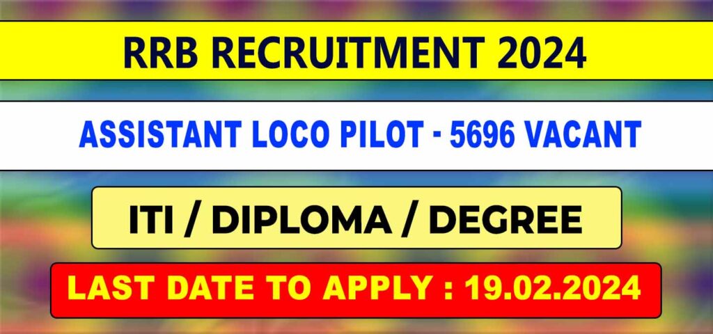 RRB ALP Recruitment 2024 ALP 5696 vacancies