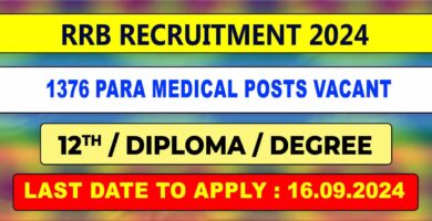 RRB Para Medical Recruitment 2024 | 1376 Posts Vacant