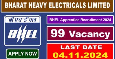 BHEL Apprentice Recruitment 2024 - 99 Vacancies