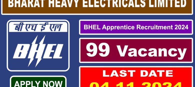 BHEL Apprentice Recruitment 2024 - 99 Vacancies