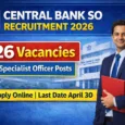 Central Bank of India SO Recruitment 2026