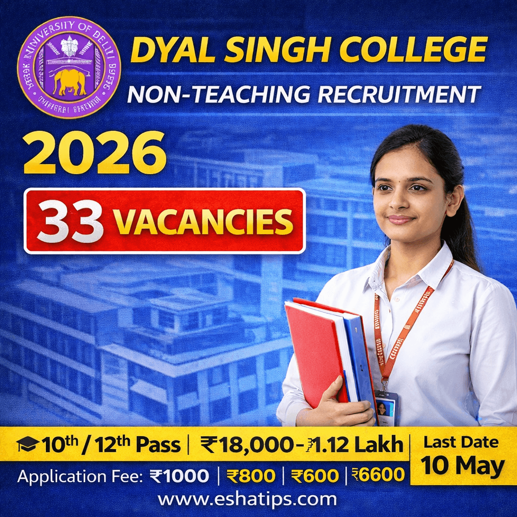 Dyal Singh College Recruitment 2026 for 33 non teaching post