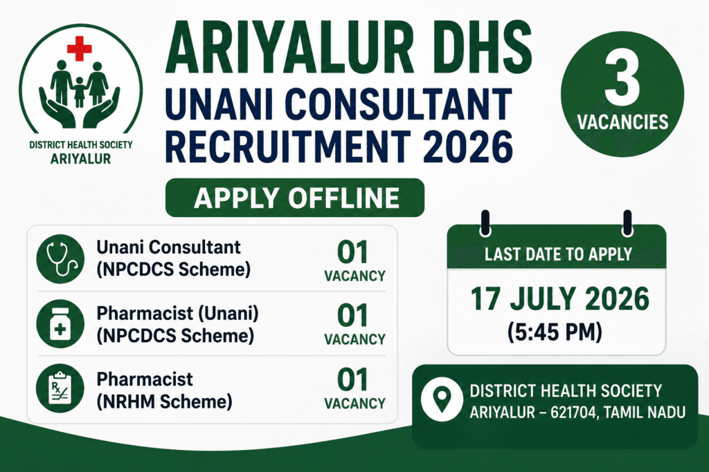 Ariyalur DHS Unani Consultant Recruitment 2026 Notification