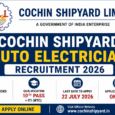 Cochin Shipyard Auto Electrician Recruitment 2026 notification for 2 vacancies