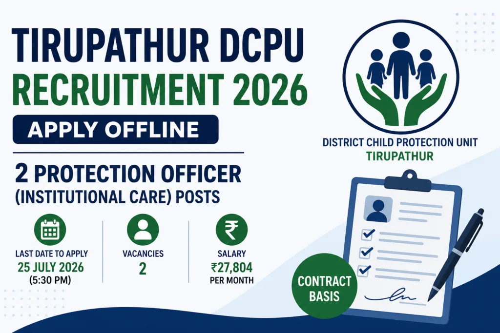 Tirupathur DCPU Recruitment 2026