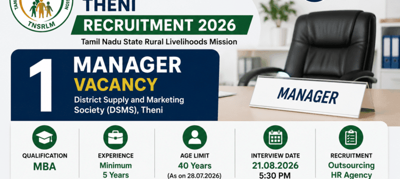 TNSRLM Theni Recruitment 2026 Manager Vacancy